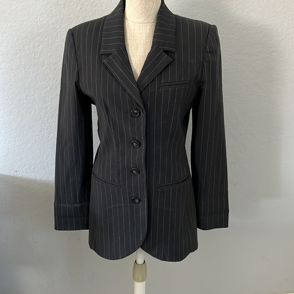 Guess gray white stripe blazer, Size S - Picture 2 of 8